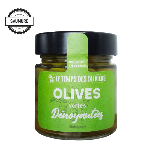 Olives vertes dénoyautées bio (en saumure) - 1